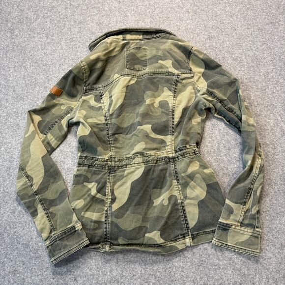 Women's Hollister Camouflage Military Cargo Tie Front Jacket Size Small - Picture 8 of 9